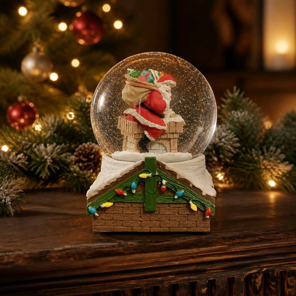 Vintage Kcare Christmas Musical Snow Globe Jingle Bells